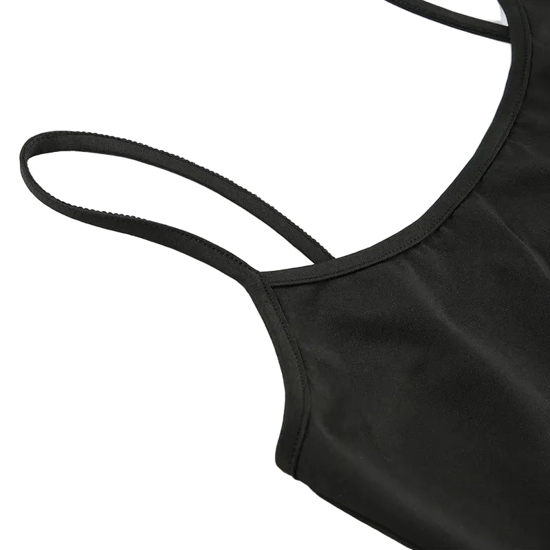 Women's Slim Fit Black Spaghetti Strap Cami Top