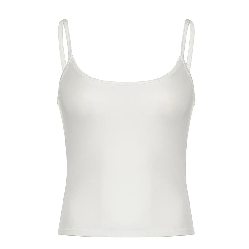 Women's Slim Fit Black Spaghetti Strap Cami Top
