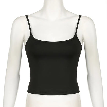 Women's Slim Fit Black Spaghetti Strap Cami Top