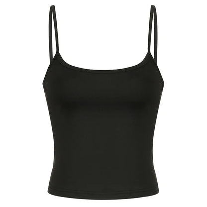 Women's Slim Fit Black Spaghetti Strap Cami Top