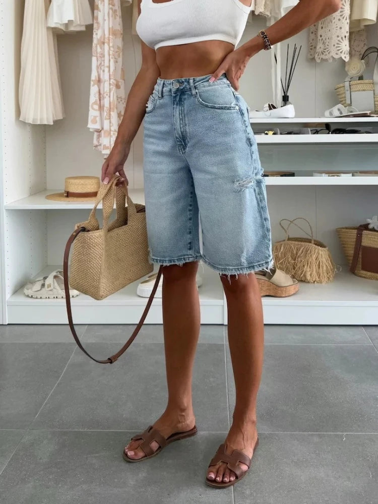 Women's High-Waisted Denim Jeans – Stylish Comfort Fit